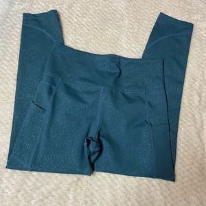 ZYIA Teal Floral Pocket Light n Tight 7/8